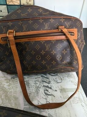 Louis Vuitton Monogram Canvas Shoulder Bag in Brown and Tan